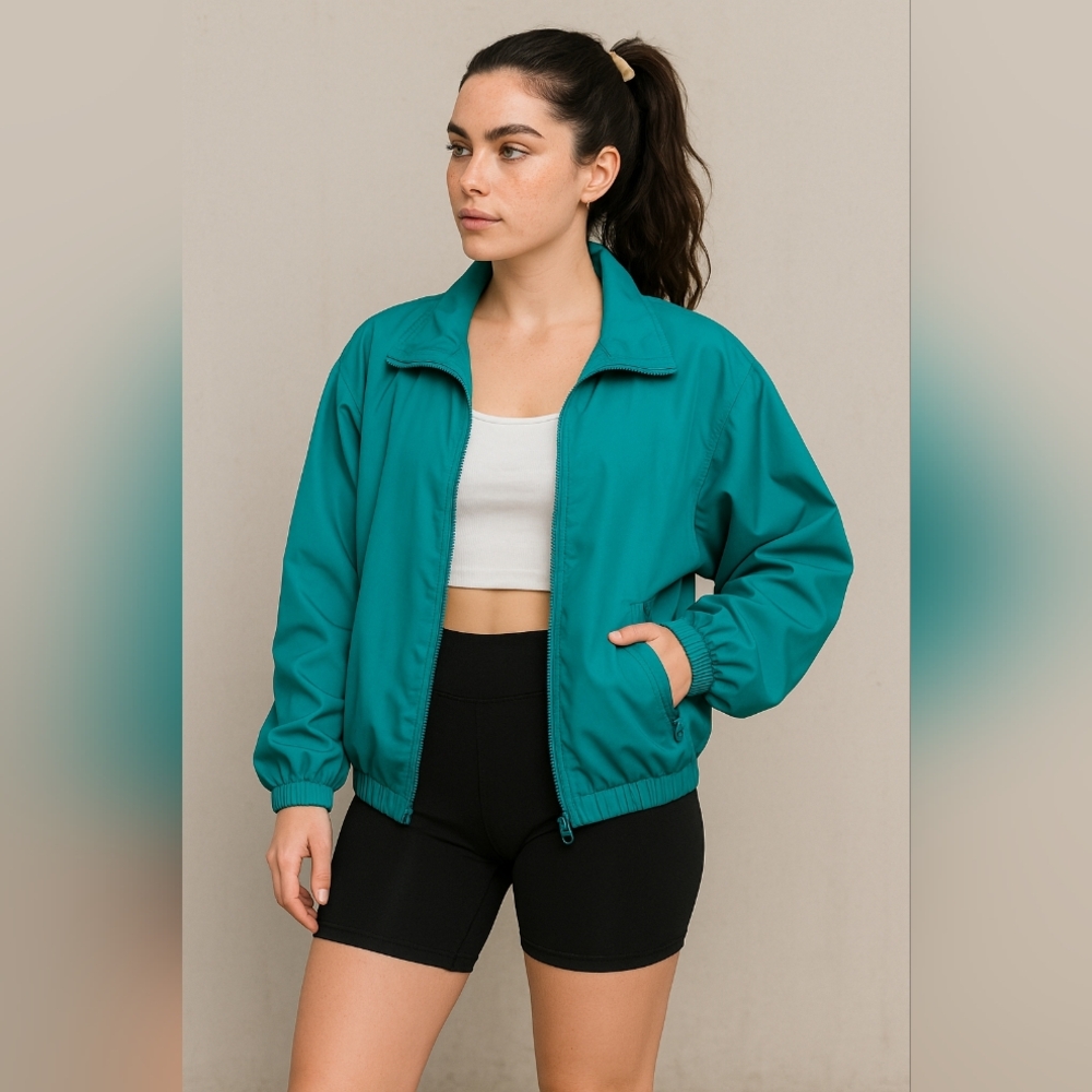 Vintage 90s Koret Sport Jacket, teal, size Medium, retro